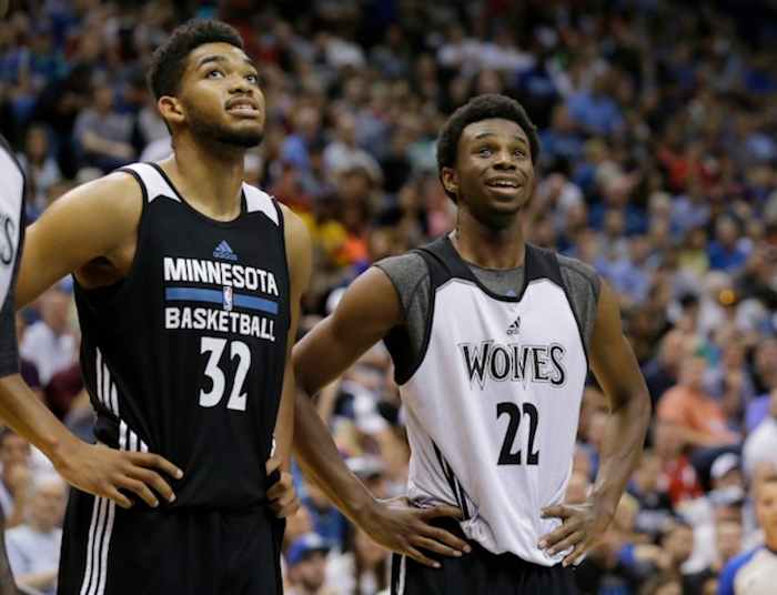 Karl-Anthony Towns (l) and Andrew Wiggins (r) have their sights set on something higher.